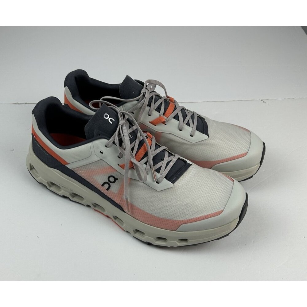On Cloudvista 2 Men's Size 14 Ice Flame Grey Orange Running Shoes Comfort